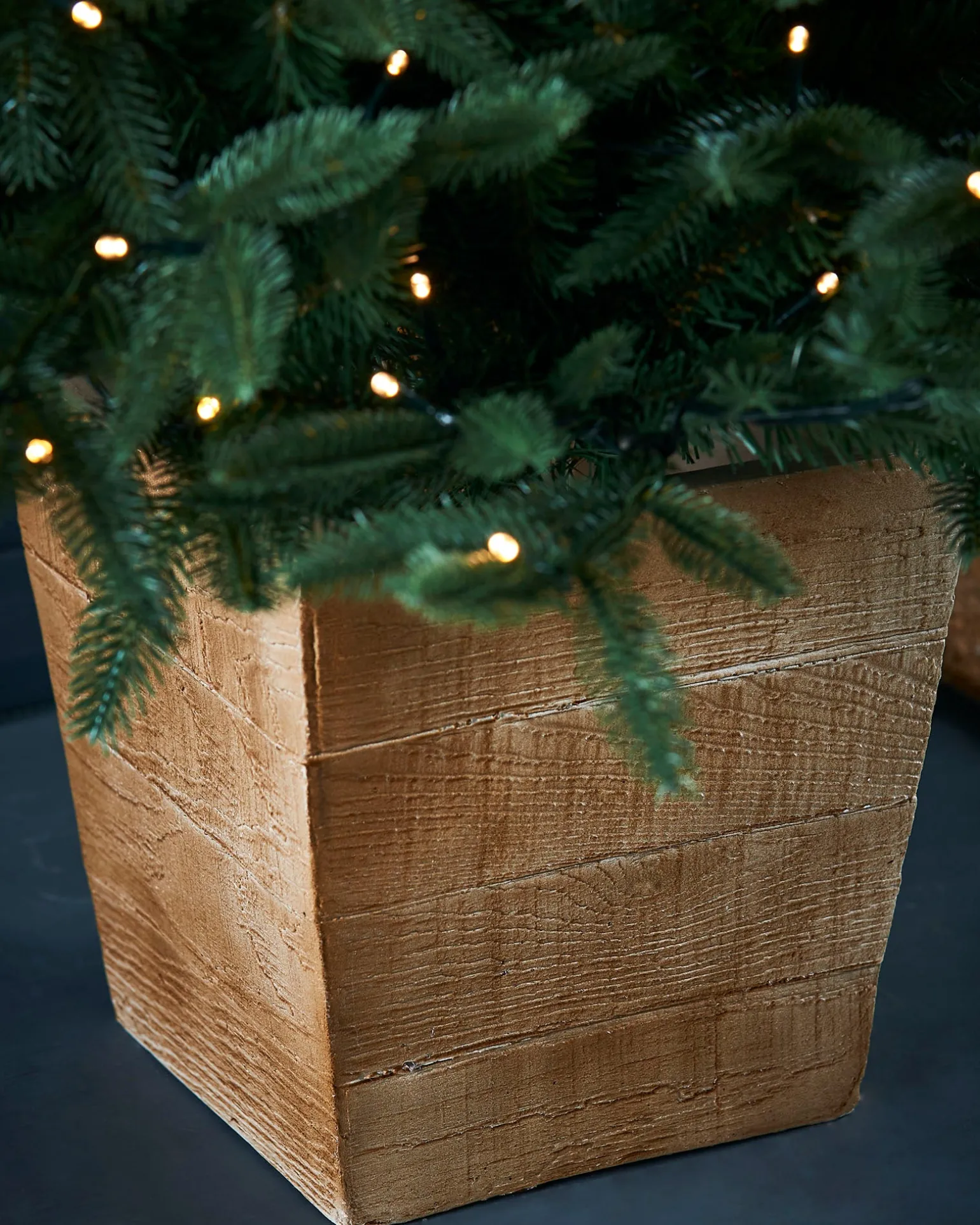 Pre-Lit Potted Alaskan Fir Christmas Tree, 4 Ft