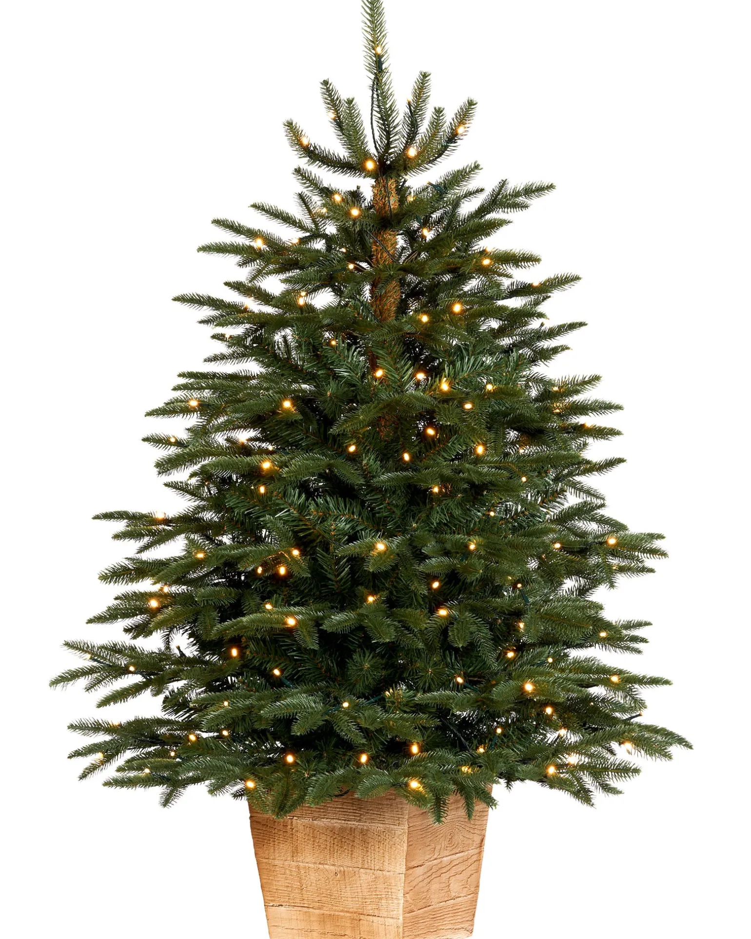Pre-Lit Potted Alaskan Fir Christmas Tree, 4 Ft