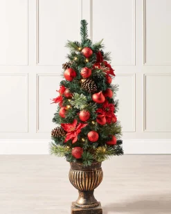 Pre-Lit Potted Christmas Tree, 4 Ft