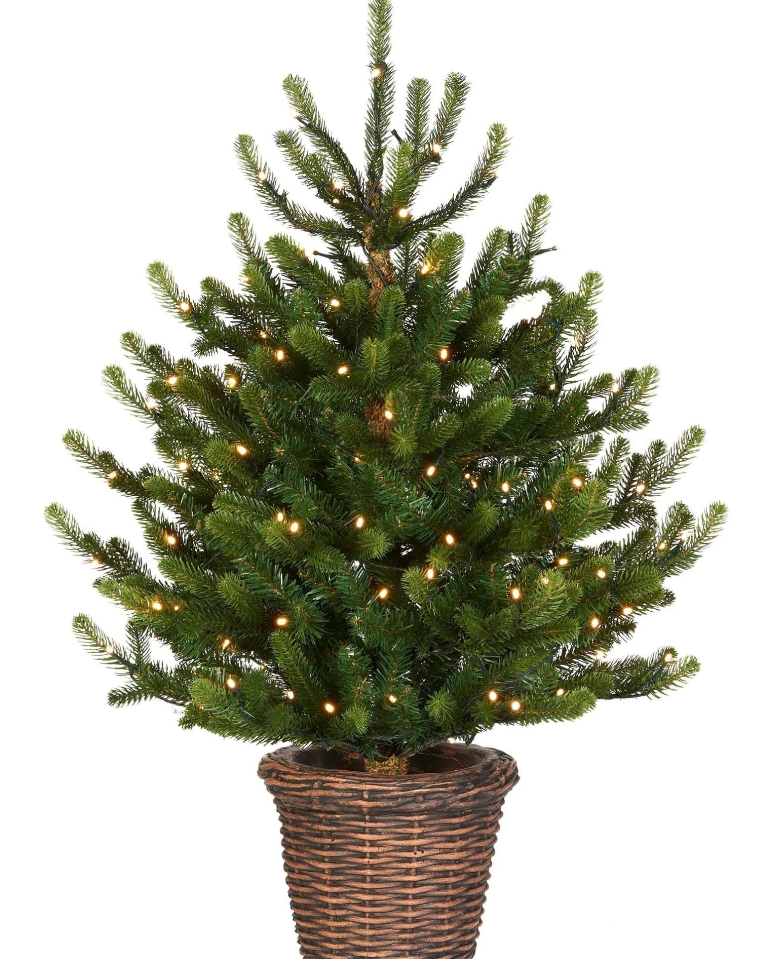 Pre-Lit Potted Dwarf Fir Christmas Tree, 3 Ft