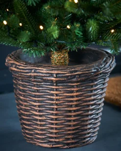 Pre-Lit Potted Dwarf Fir Christmas Tree, 3 Ft