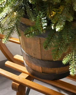 Pre-Lit Potted Pine Christmas Tree, 4 Ft