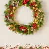 Pre-Lit Red Berry Mixed Tip Wreath, 76 Cm