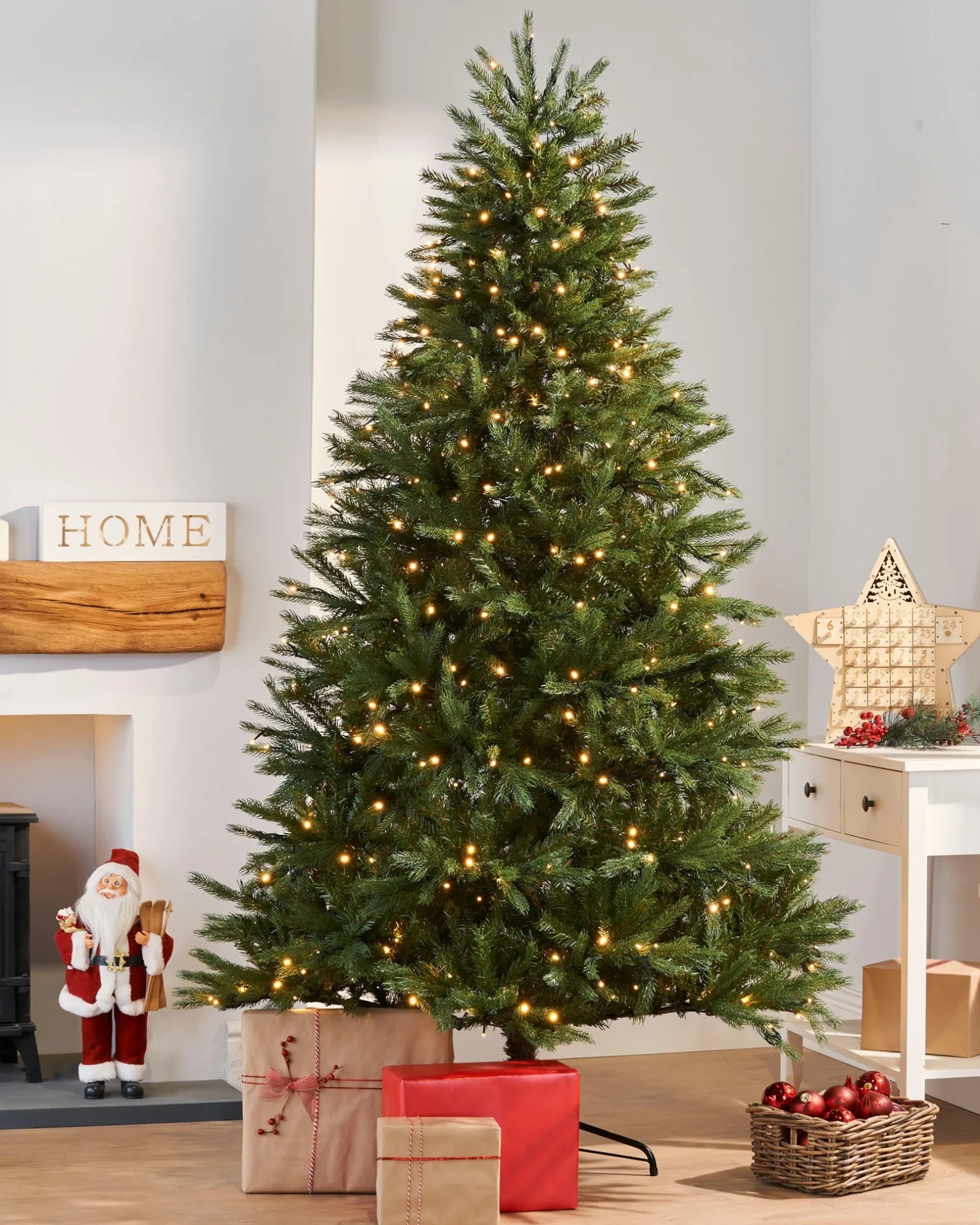 Pre-Lit Regal Spruce Multi-Function Christmas Tree, 7 Ft