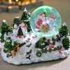 Pre-Lit Santa & Snowman Snow Globe, 20 Cm