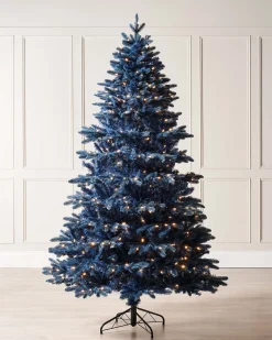 Pre-Lit Sapphire Blue Christmas Tree, 6 Ft