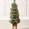 Pre-Lit Scandinavian Blue Spruce Christmas Tree, 4 Ft