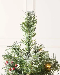 Pre-Lit Scandinavian Blue Spruce Christmas Tree, 4 Ft
