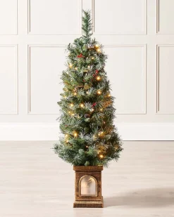 Pre-Lit Scandinavian Blue Spruce Christmas Tree, 4 Ft