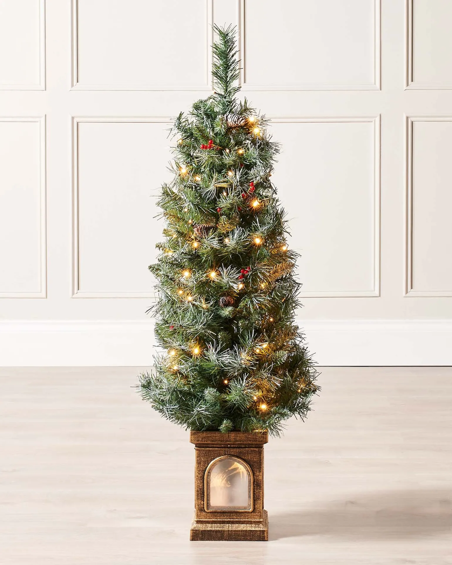 Pre-Lit Scandinavian Blue Spruce Christmas Tree, 4 Ft