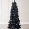 Pre-Lit Slim Black Christmas Tree, 6 Ft