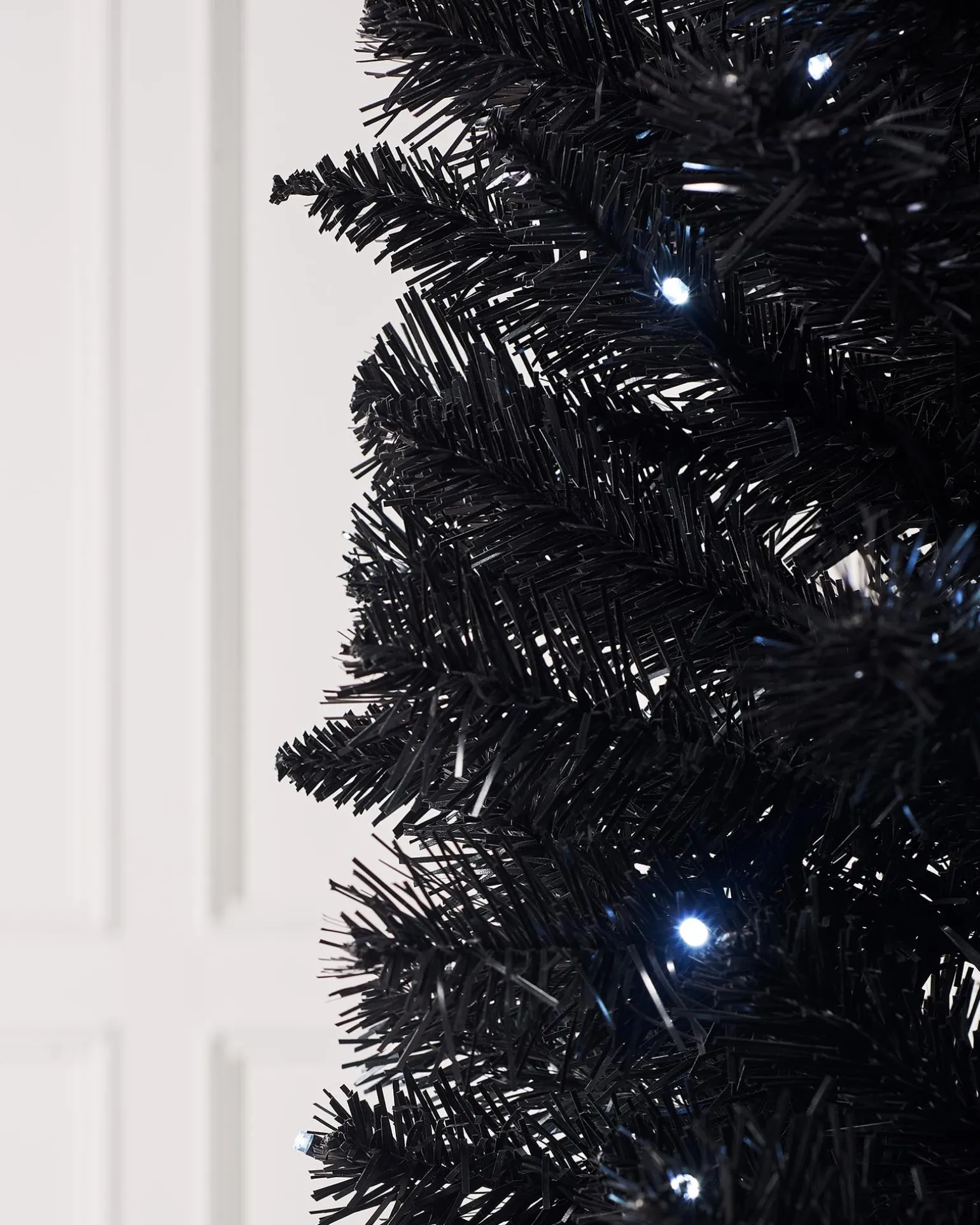 Pre-Lit Slim Black Christmas Tree, 6 Ft
