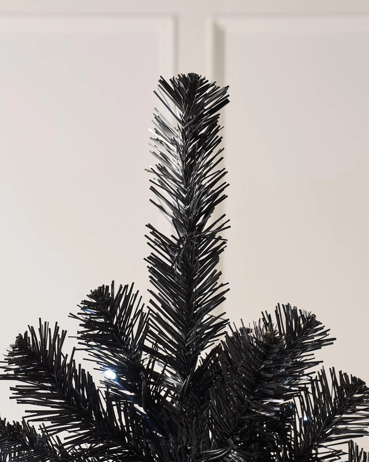 Pre-Lit Slim Black Christmas Tree, 6 Ft