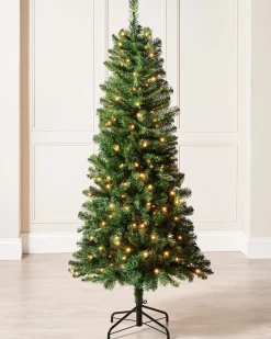 Pre-Lit Slim Christmas Tree, 6 Ft