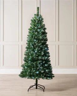 Pre-Lit Slim Frosted Christmas Tree, 6 Ft