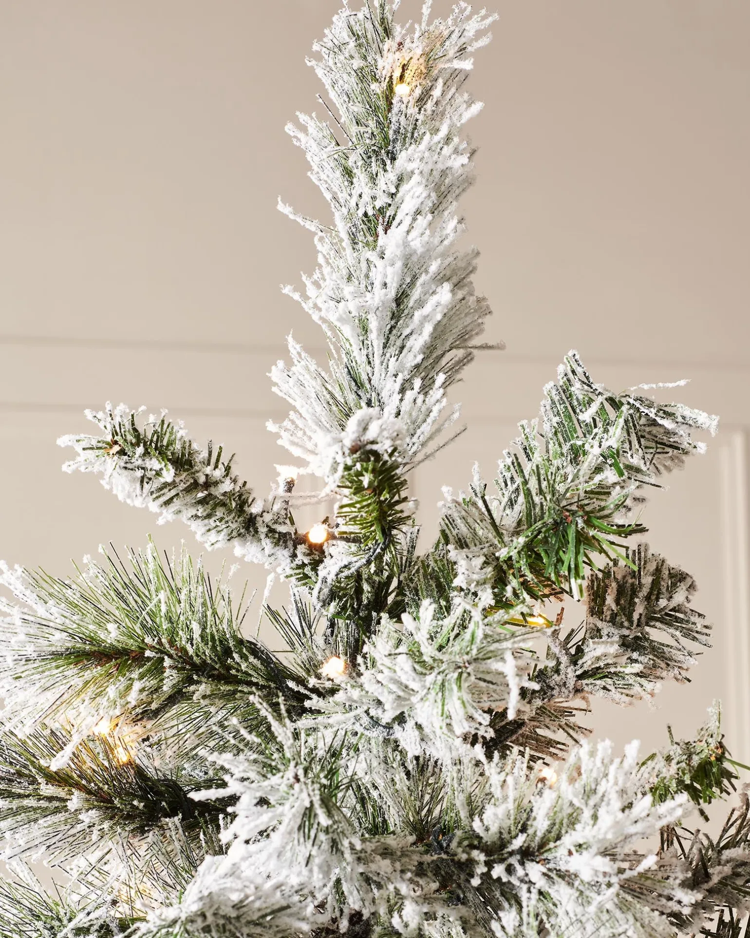 Pre-Lit Slim Snow Flocked Spruce Christmas Tree, 7 Ft