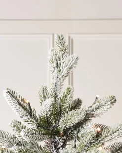 Pre-Lit Slim Snow Flocked Christmas Tree, 6 Ft