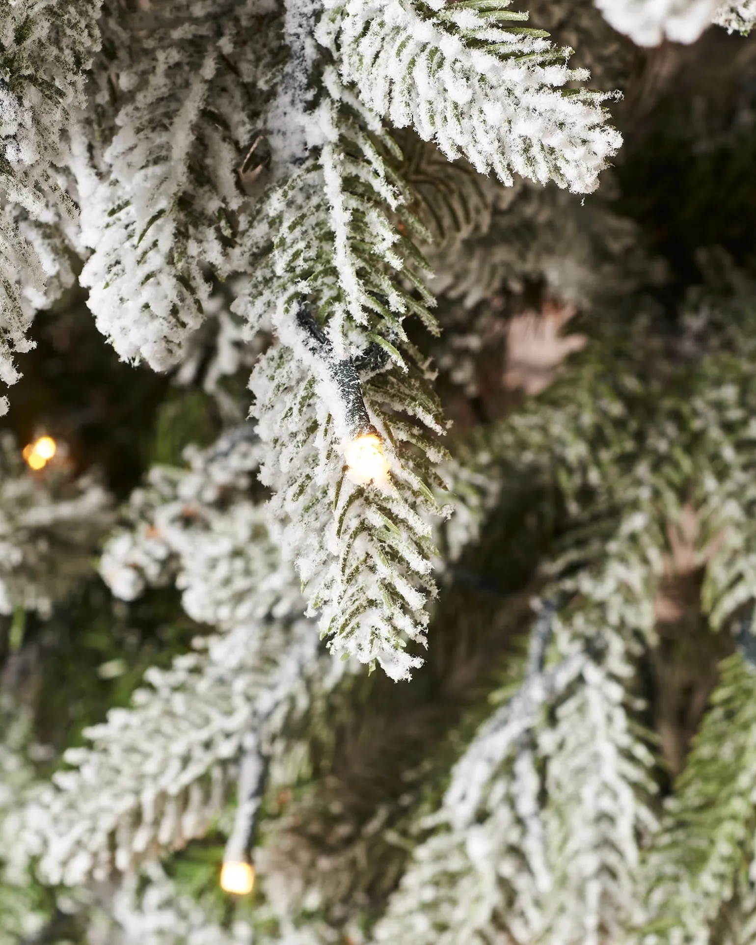 Pre-Lit Slim Snow Flocked Christmas Tree, 7 Ft