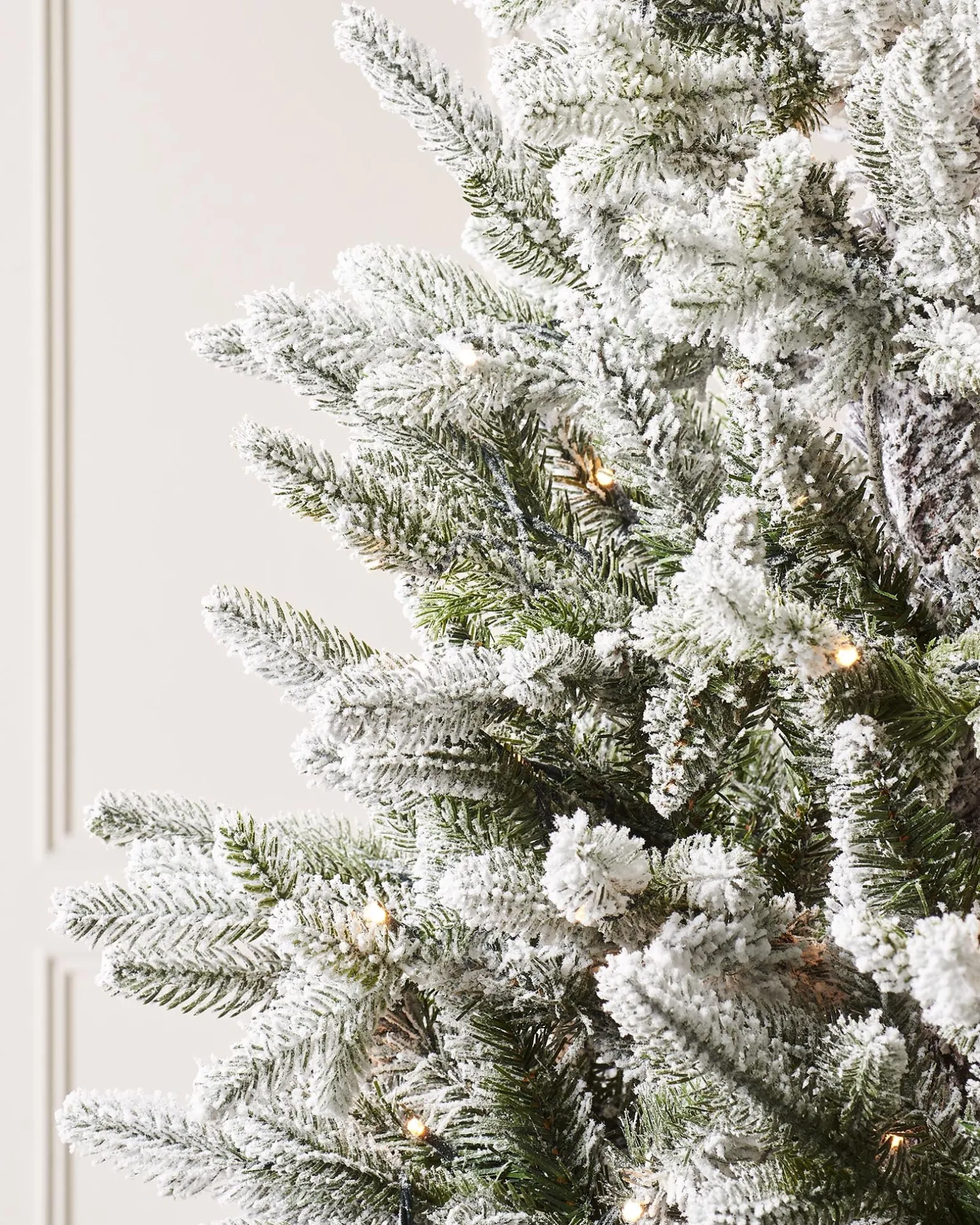 Pre-Lit Slim Snow Flocked Christmas Tree, 7 Ft