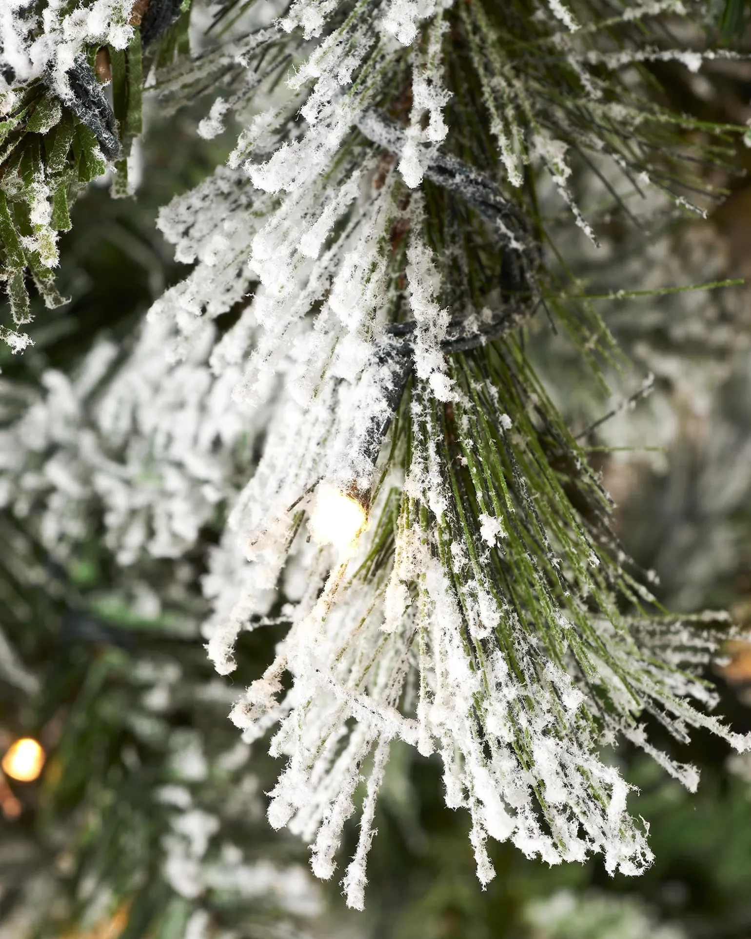 Pre-Lit Slim Snow Flocked Spruce Christmas Tree, 8 Ft