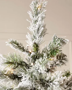 Pre-Lit Slim Snow Flocked Spruce Christmas Tree, 8 Ft