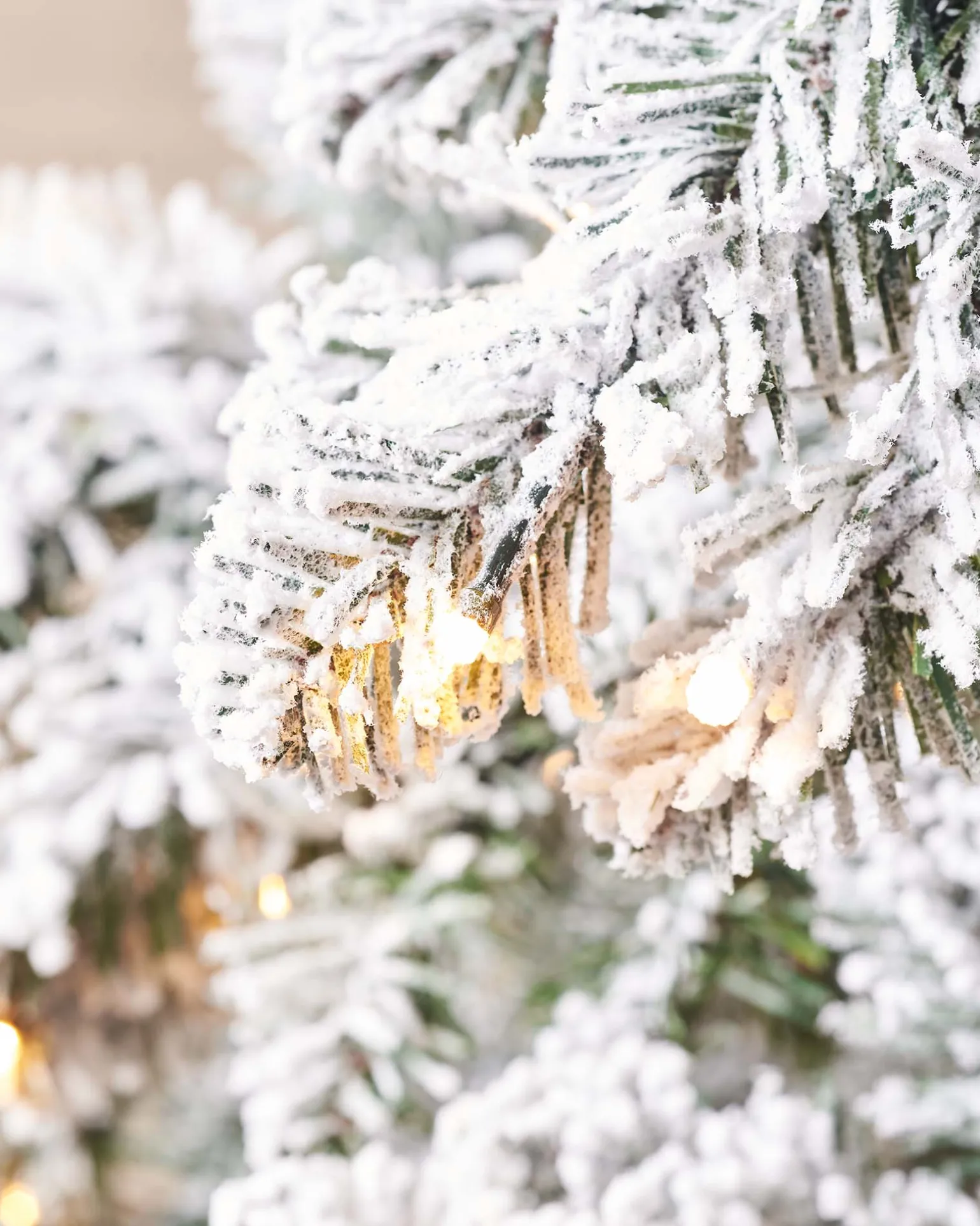 Pre-Lit Snow Flocked Alpine Christmas Tree, 6 Ft