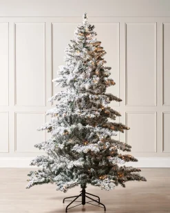 Pre-Lit Snow Flocked Alpine Christmas Tree, 6 Ft
