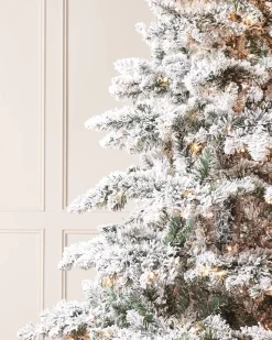 Pre-Lit Snow Flocked Alpine Christmas Tree, 6 Ft
