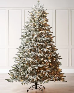 Pre-Lit Snow Flocked Christmas Tree, 6.5 Ft