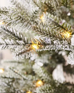 Pre-Lit Snow Flocked Douglas Fir Christmas Tree, 7 Ft