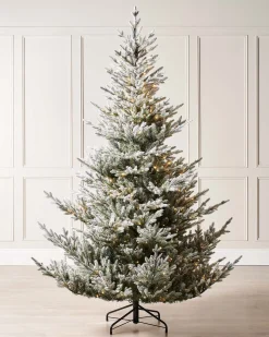 Pre-Lit Snow Flocked Douglas Fir Christmas Tree, 8 Ft