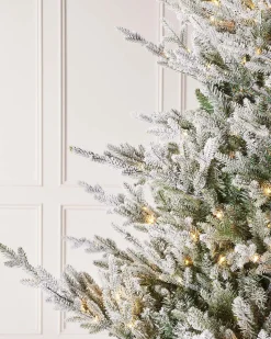 Pre-Lit Snow Flocked Douglas Fir Christmas Tree, 9 Ft