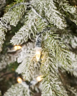Pre-Lit Snow Flocked Fraser Fir Christmas Tree, 7 Ft