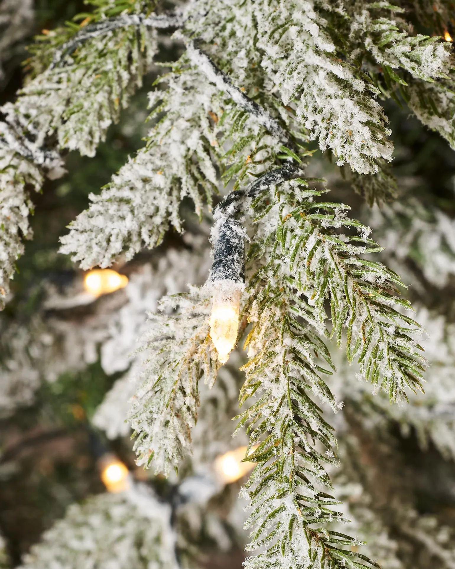 Pre-Lit Snow Flocked Fraser Fir Christmas Tree, 7 Ft