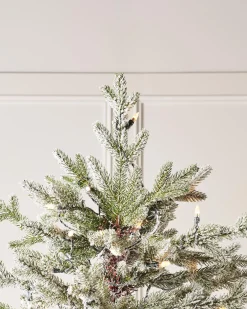 Pre-Lit Snow Flocked Fraser Fir Christmas Tree, 7 Ft