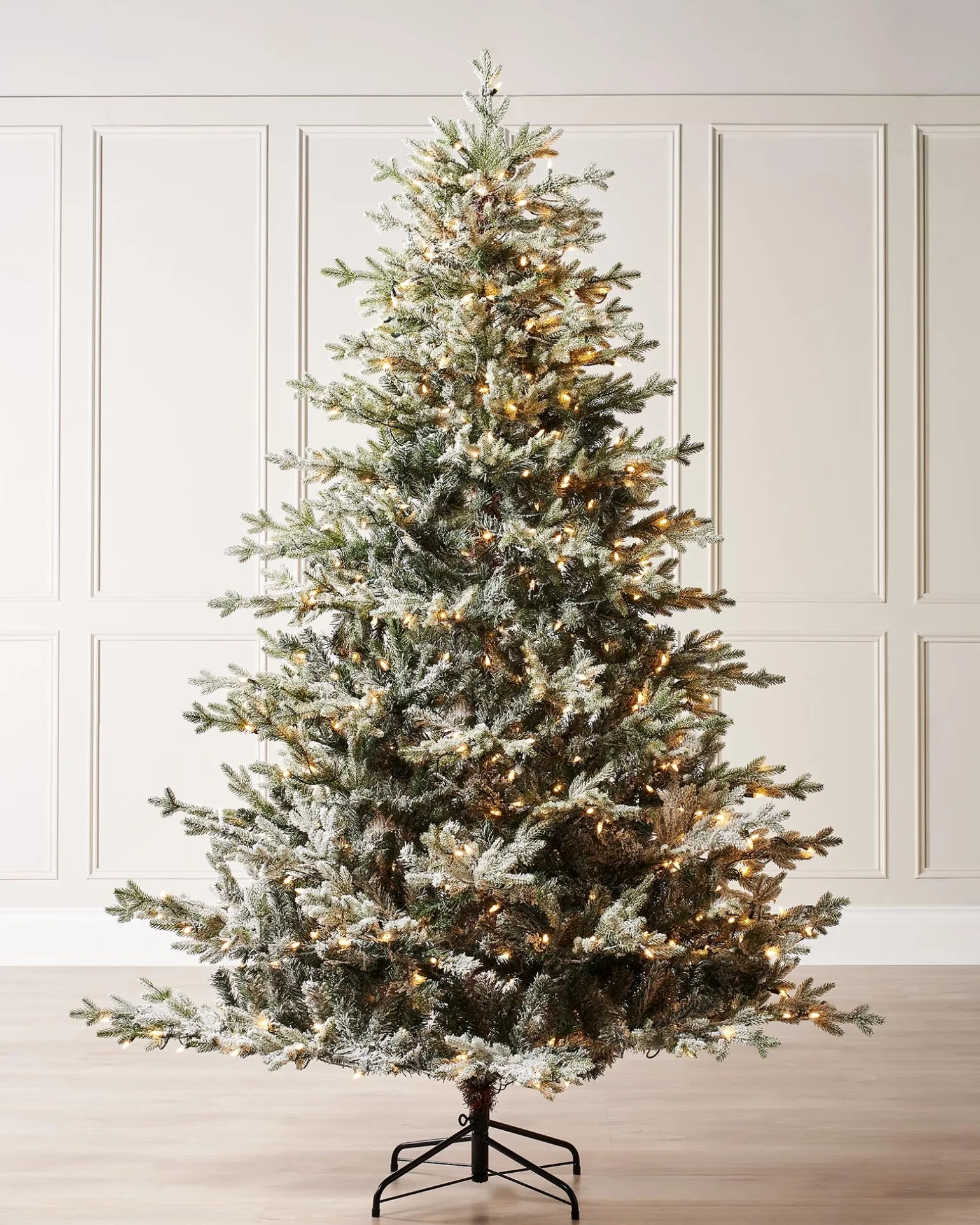 Pre-Lit Snow Flocked Fraser Fir Christmas Tree, 7 Ft