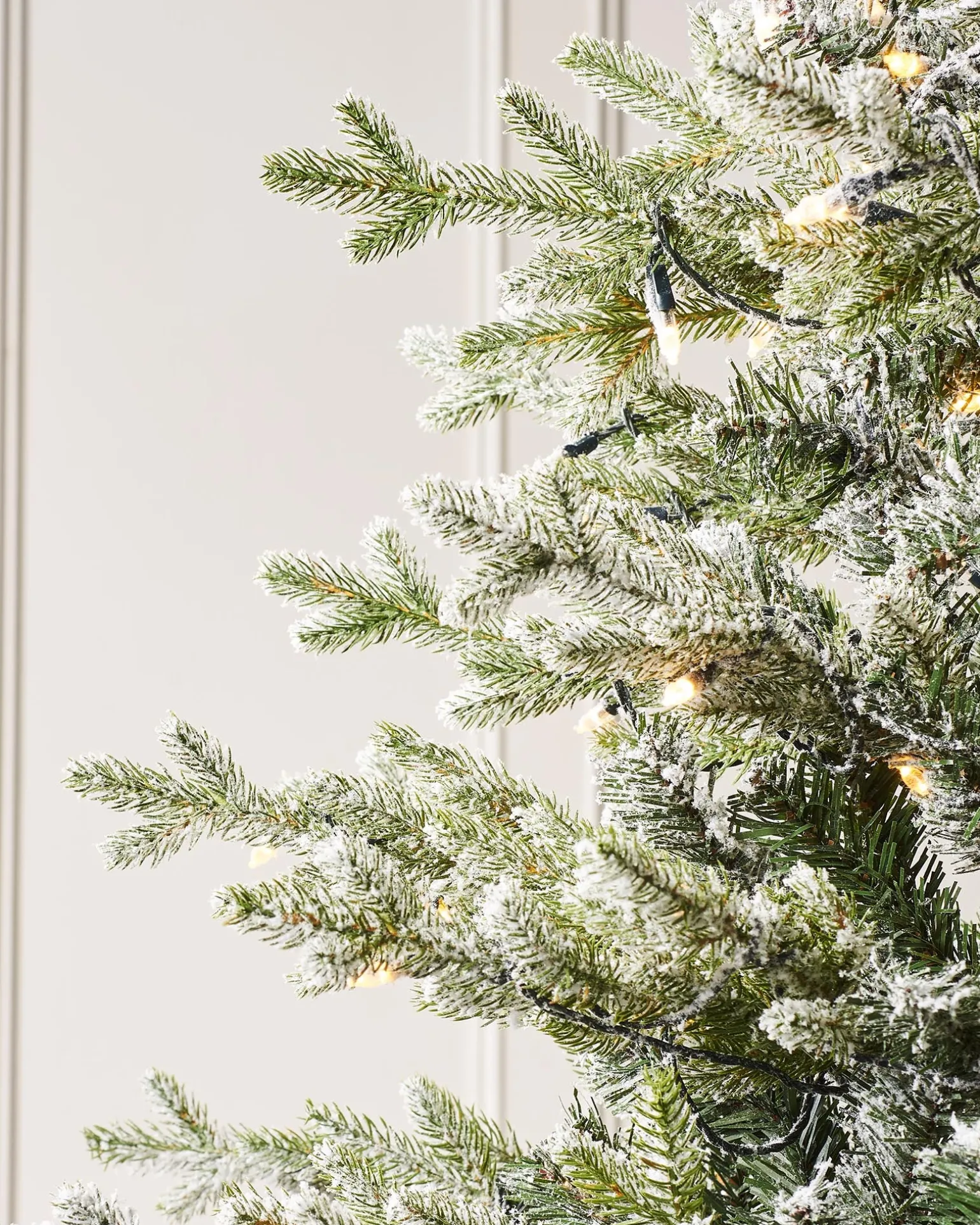 Pre-Lit Snow Flocked Fraser Fir Christmas Tree, 7 Ft