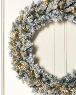 Pre-Lit Snow Flocked Majestic Wreath, 1 M