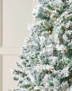 Pre-Lit Snow Flocked Mixed Pine Christmas Tree, 6 Ft