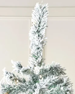 Pre-Lit Snow Flocked Mixed Pine Christmas Tree, 6 Ft