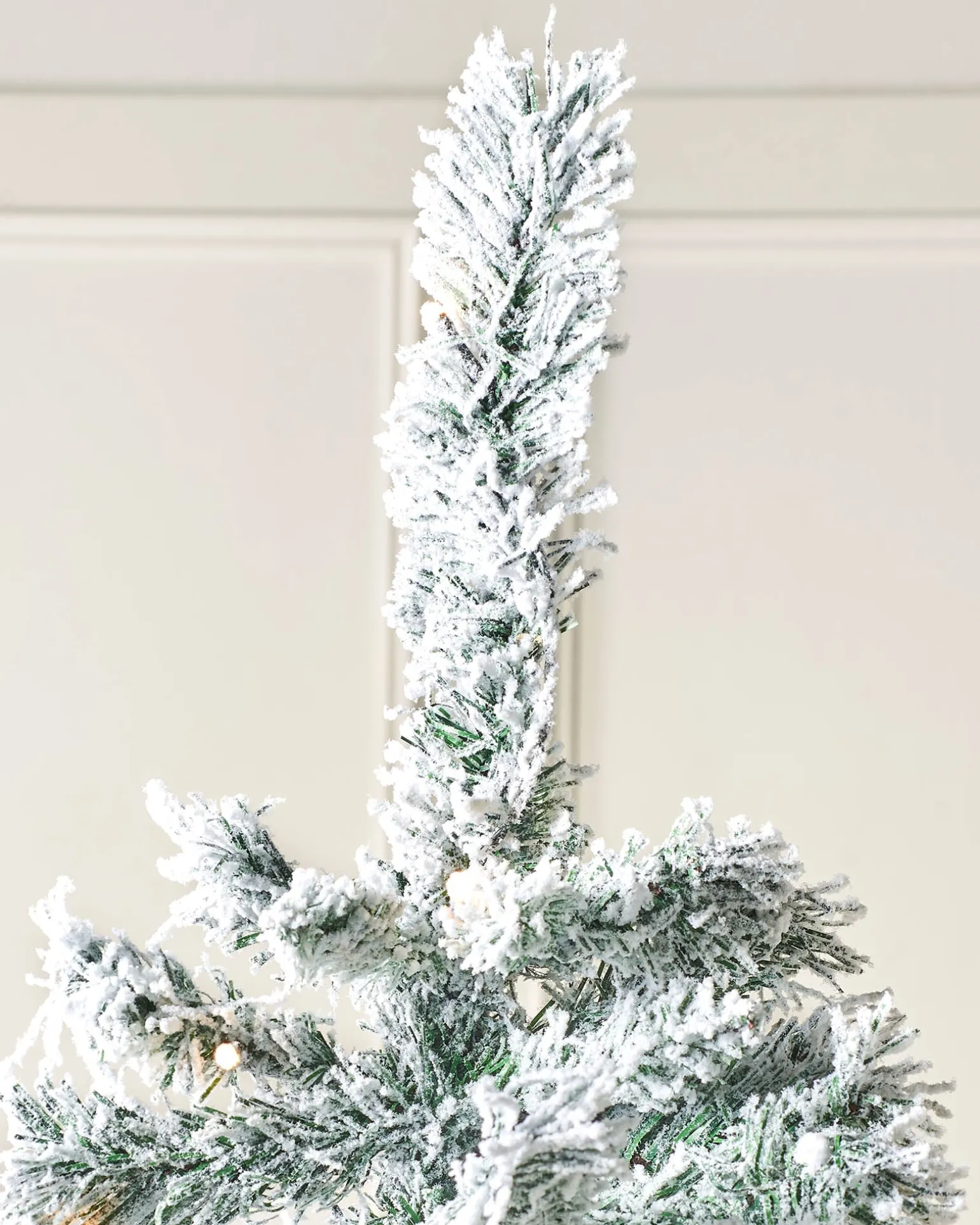 Pre-Lit Snow Flocked Mixed Pine Christmas Tree, 7 Ft