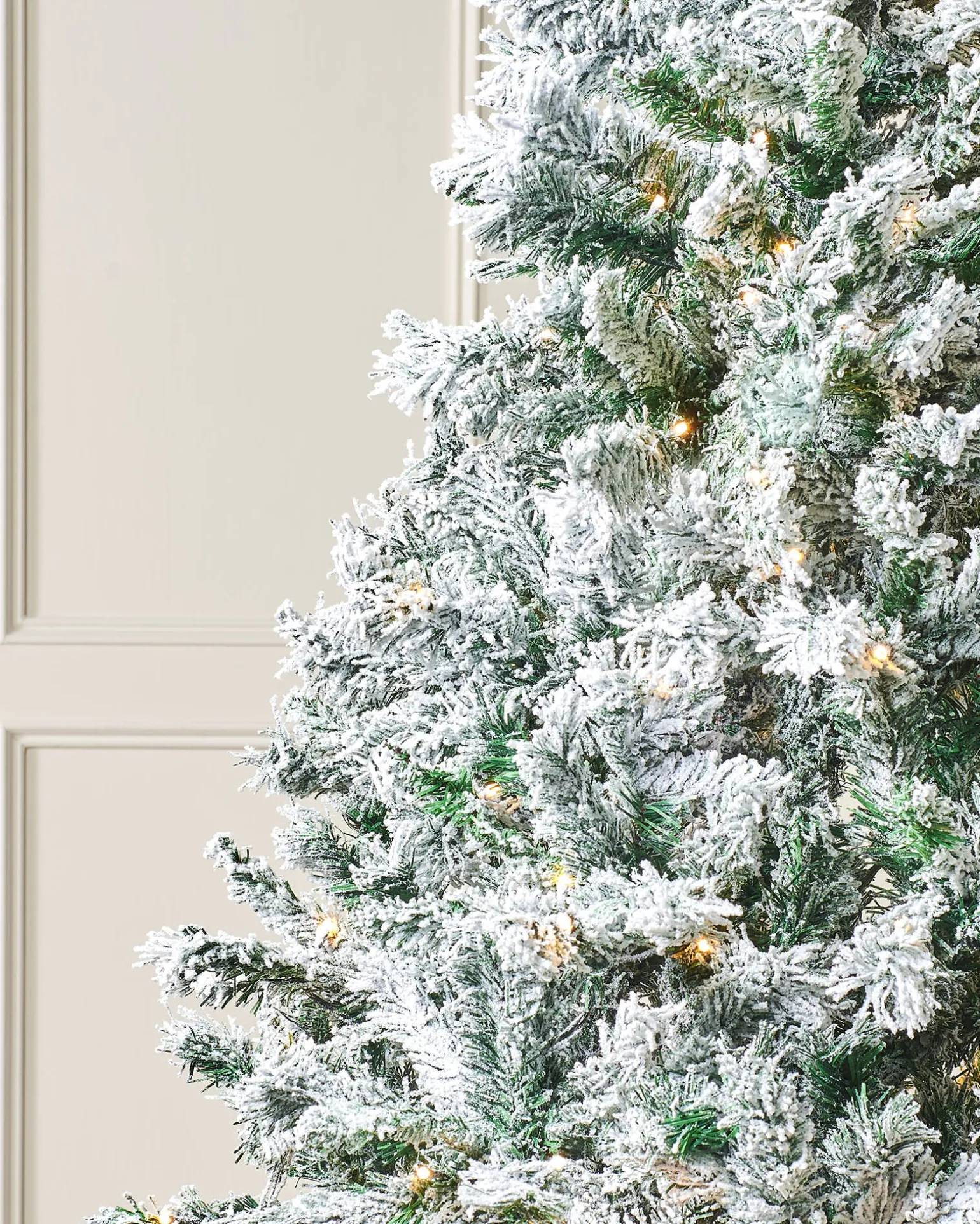 Pre-Lit Snow Flocked Mixed Pine Christmas Tree, 7 Ft