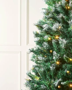 Pre-Lit Snow Flocked Mixed Pine Christmas Tree, 6 Ft