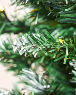 Pre-Lit Snow Flocked Mixed Pine Christmas Tree, 6 Ft