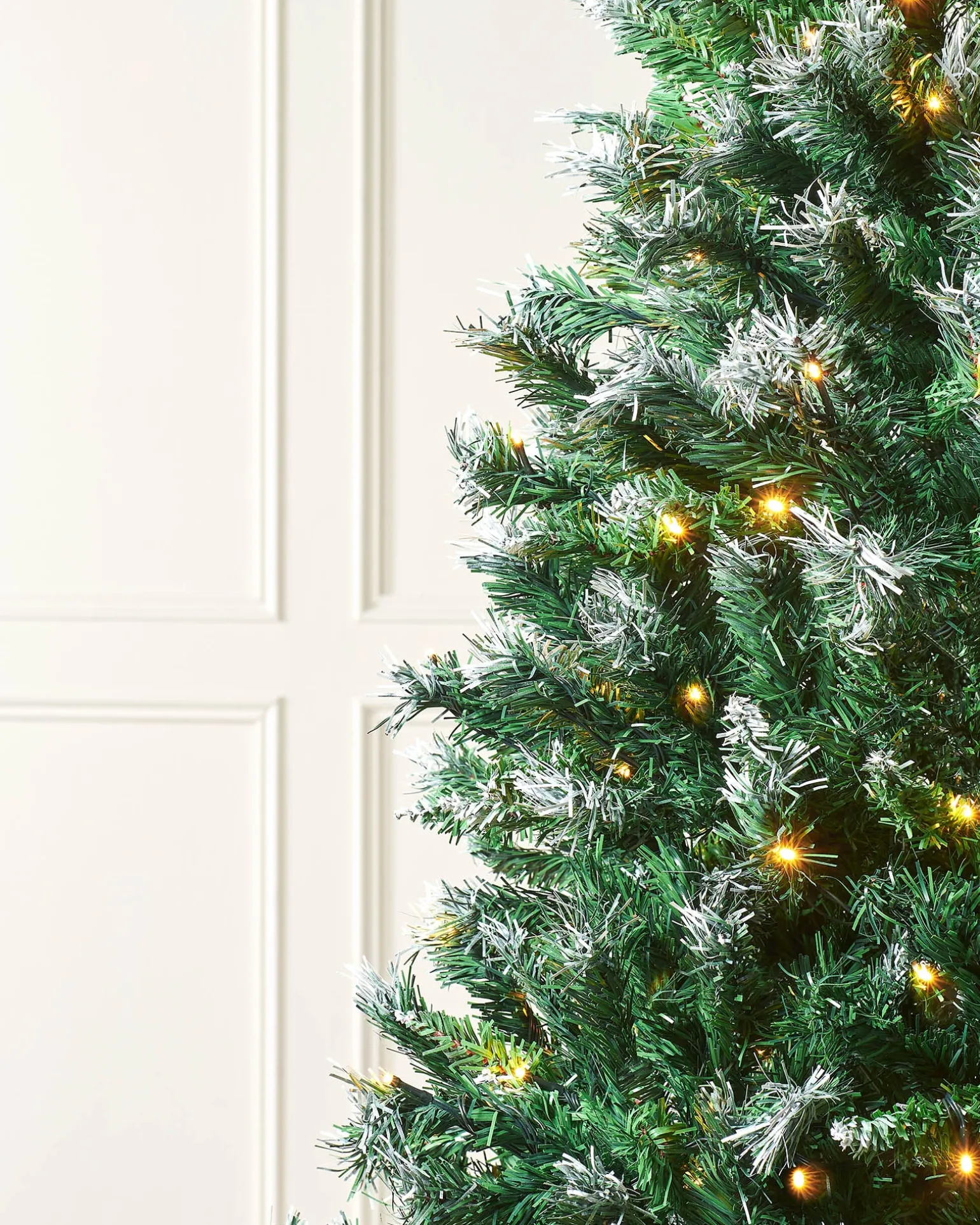 Pre-Lit Snow Flocked Mixed Pine Christmas Tree, 7 Ft