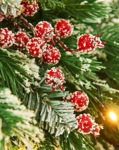 Pre-Lit Snow Flocked Mixed Tip Garland, 9 Ft