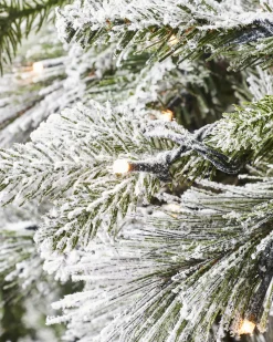 Pre-Lit Snow Flocked Mixed Pine Christmas Tree, 5 Ft