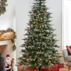 Pre-Lit Snow Flocked Norwegian Spruce Christmas Tree, 7 Ft