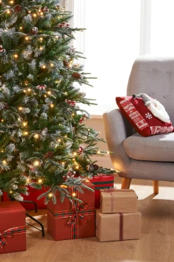 Pre-Lit Snow Flocked Norwegian Spruce Christmas Tree, 7 Ft
