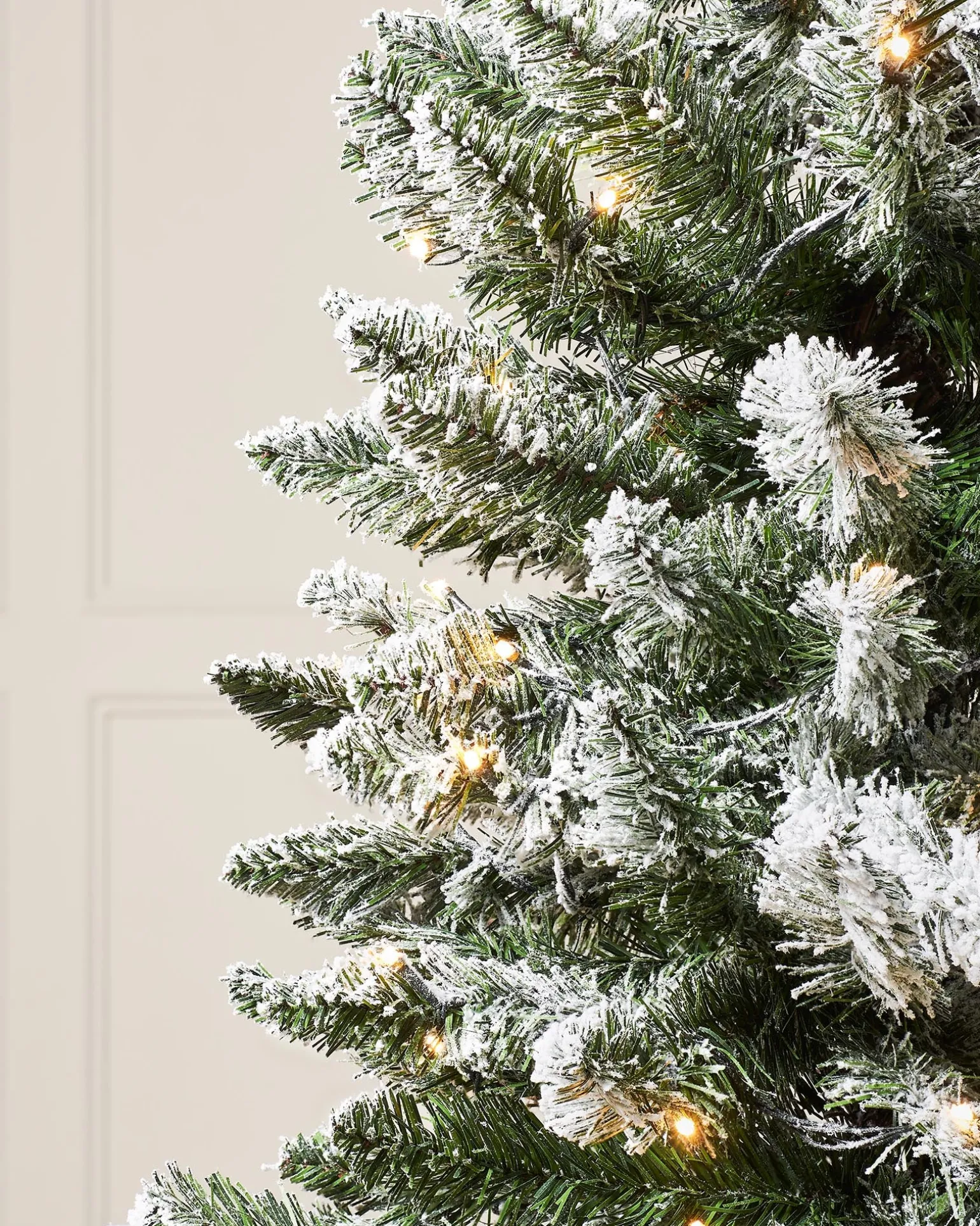 Pre-Lit Snow Flocked Pencil Christmas Tree, 6.5 Ft